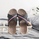 Mntrerm New style slippers Summer home men and women Summer linen lovers Home thick soled anti-skid indoor sandals Female summer