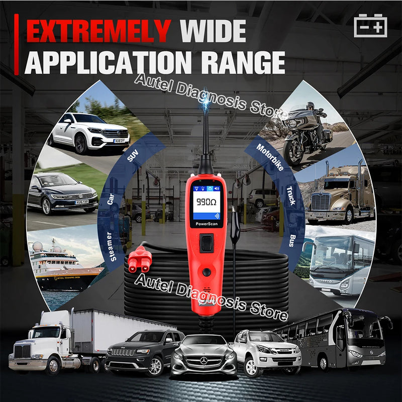 Autel PowerScan PS100 Automotive Circuit Tester Power Circuit Probe Kit Built-in Flashlight Electrical System Diagnostic Tool