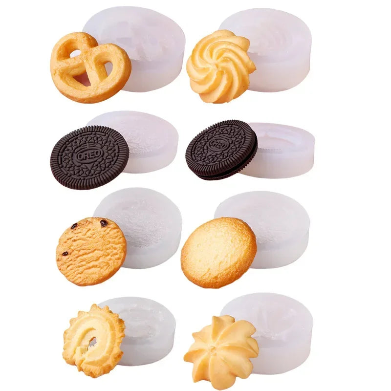 DIY Mini Cream-filled Cookies Design Silicone Mold  Handmade Fondant Biscuits Mould Cake Decorating Tools Baking Accessories