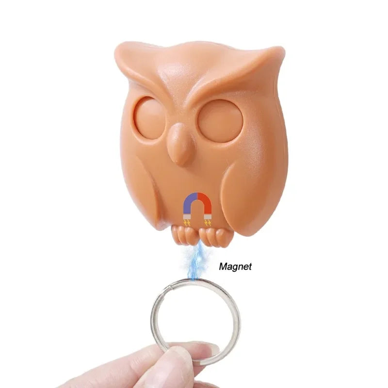 1/3PCS Magnetic Owl Key Holders Self Adhesive Magnets Hold Keychain Key Hanger Hooks Will Open Eyes Home Wall Decorative Hooks