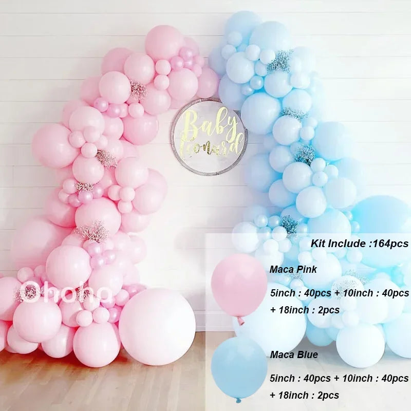 Beige Blue Balloons Garland Arch Kit Kids Boy One 1st Birthday Balloon Set Baby Shower Decoration Baptism Party Wedding