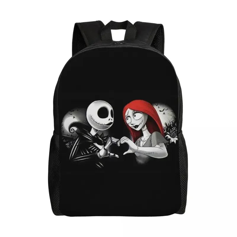 Custom Nightmare Before Christmas Backpacks for Men Women School College Student Bookbag Skellington Halloween Skull Bags