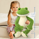 Giant Green Frog Plush Toy, Soft Polyester Stuffed Animal, Large Cuddly Frog Plushie, Kawaii Plushy Froggy, for ToddlersGirls