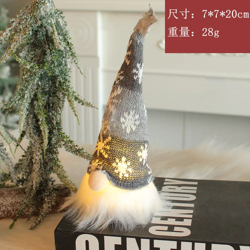 LED Glowing Gnome Christmas Faceless Doll Merry Christmas Home Decoration Navidad Natal Gifts New Year 2024 Christmas Gift