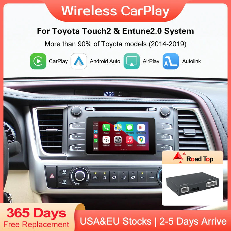 Wireless Carplay Android Auto Decoder For TOYOTA Touch2 Entune2.0 Highlander Auris Sienna Prius Yaris Camry Corolla Avensis RAV4