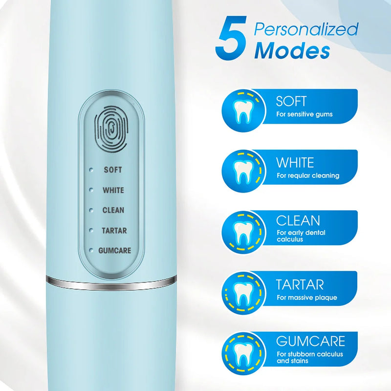 Electric Wireless Toothbrush Dental Cleaner Set Intelligent Charging Touch Switch Five-Speed Ultrasonic Vibration Dental Scaler