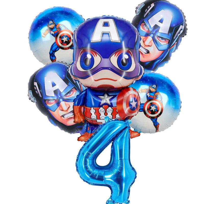 Cartoon Captain America Theme Disposable Tableware Set Birthday Party Dress up Balloon Decoration Baby Shower Background Cloak