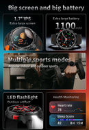 2026 New T-REX3 Outdoor Smart Watch Men 1100mAh Large Battery Bluetooth Call Compass 1.7-inch LED Flashlight Waterproof Watches
