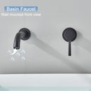 Black Basin Faucet Wall Mounted Gold 360° Rotating Bathroom Sink Faucets Embedded Hot Cold Water Mixer Tap Dual Hole Basin Crane