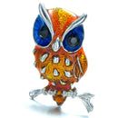 trsince Fashion Delicate Crystal Enamel Owl Brooches Trendy Vintage Brooch Badge Pin for Women Men Coat Badges Brooch Pin Gifts