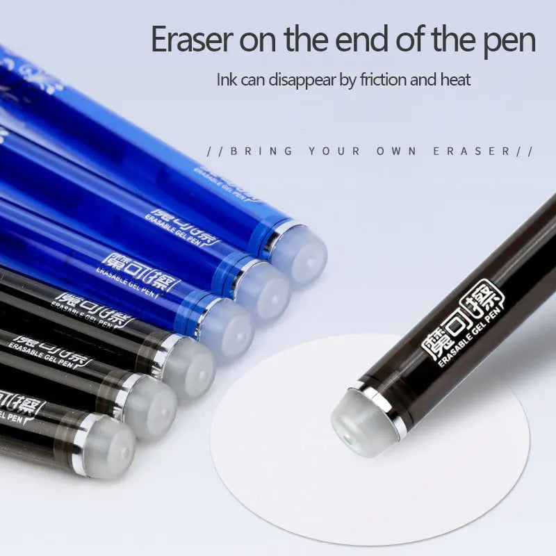 26 Pcs/Set Kawaii Erasable Pens 0.35mm Gel Pen Waterproof Gel Ink Stationery School Writing supplies for Notebook Office Student