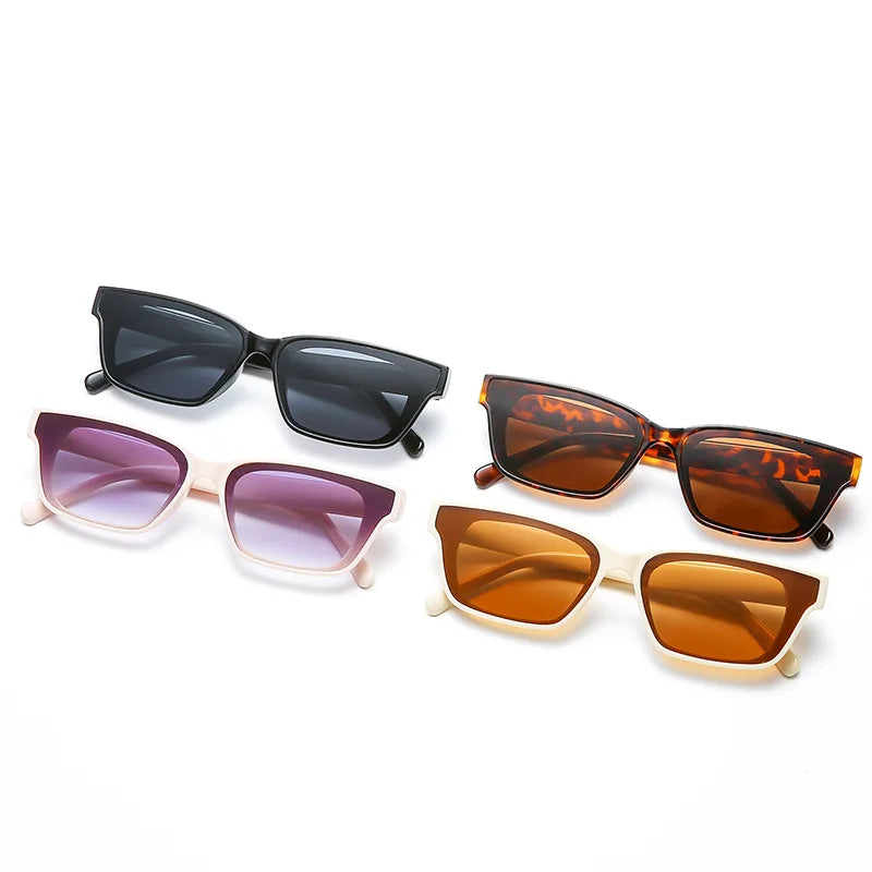 Small Vintage Lady Rectangle Sunglasses Women Fashion Retro Brand Design Travel Square Black Frame Sun Glasses For Female UV400