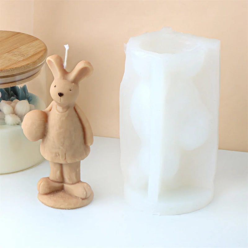 Multi Style Easter Rabbit Candle Silicone Moulds 3D Animal Crafts Resin Gypsum Soap Mold DIY Ice Block Baking Tool Home Gift