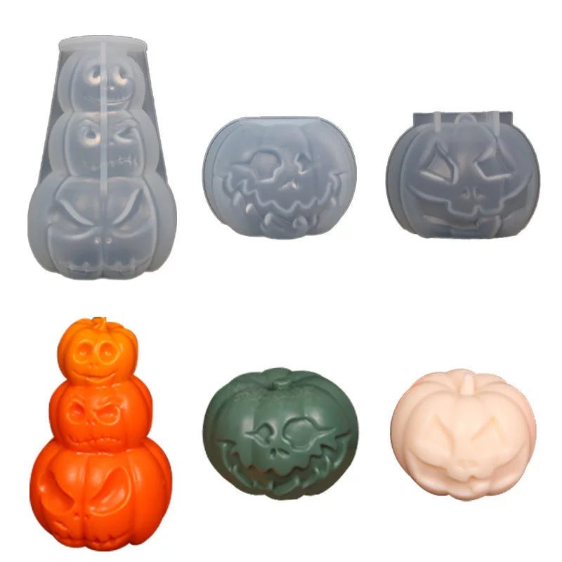 Halloween Pumpkin Candle Silicone Mold DIY Candle Making Soap Resin Chocolate Beeswax Mold Christmas Gifts Craft Home Decor