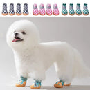 4pcs/set Breathable Breathable Pet Dog Shoes Wear-resistant Soft Hollow Dog Boots Anti-skid Sandwich Mesh Puppy Mesh Shoes