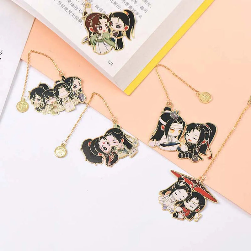 1Pc Mo Dao Zu Shi Anime Peripheral Metal Bookmarks Exquisite Classical Hollow Tassel Cartoon Character Bookmark