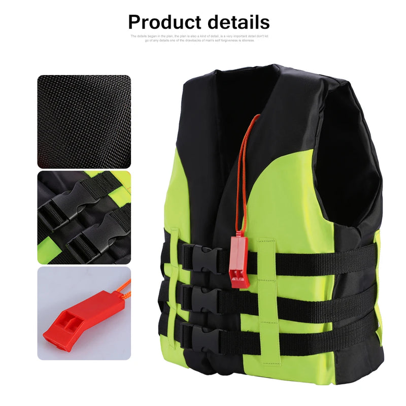 Child Swimming Life Vest Boating Drifting Water-skiing Safety Life Jacket Swimwear with Survival Whistle for 2-12 Years Children