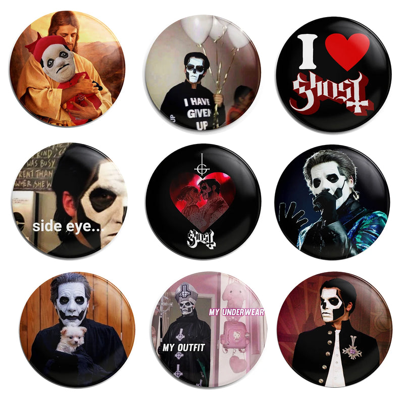 Ghost Rock Band Papa Pop Singer Soft Button Pin Brooch Jewelry Decoration Gift 58mm