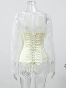 The Nocturne | Lace Corset Mini Dress with Fishbone Waist