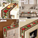 Christmas Poinsettia Pine Needles Linen Table Runner Dresser Scarf Decor Winter Xmas Kitchen Table Runner Christmas Decorations