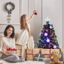 3/ 4/ 5/ 6 FT Fiber Optic Artificial Christmas Tree Pre-Lit Christmas Tree, Xmas Full Tree, Xmas Holiday Decor for Office, Home