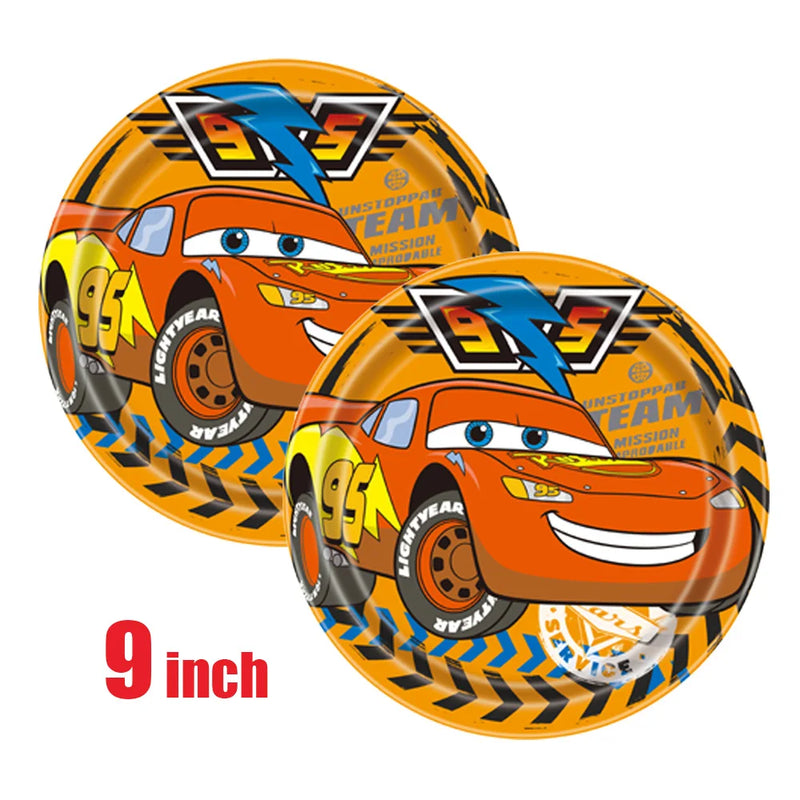 Disney Cars Birthday Party Decorations Lightning Mcqueen Disposable Tableware Set Cups Plates Balloon for Race Party Baby Shower