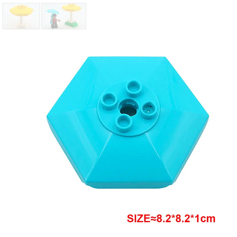 Large Building Block Assembly Accessories DIY Roof Wall Guardrail House City Farm Playground Series Set Gift Toys for Children