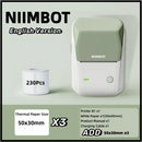 Niimbot B1 English Label Printer Portable Handheld Thermal Printer Mini Barcode QR Code Sticker Paper Color Rolls Maker Cable