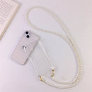 Luxury Korean Crossbody Lanyard Necklace Pearl Chain Phone case for iPhone 11 12 13 14 Pro Max 15 Transparent Cover with Strap