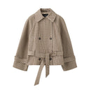 The Ashford | Plaid Double-Breasted Belted Midi Coat