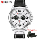 CURREN Top Luxury Brand Men's Military Waterproof Leather Sport Quartz Watches Chronograph Date Fashion Casual Men's Clock 8314