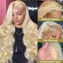 613 Blonde Body Wave 13x6 HD Transparent Lace Front Wigs 40 46 Inch 200 Density Brazilian Human Hair Pre Plucked For Black Women