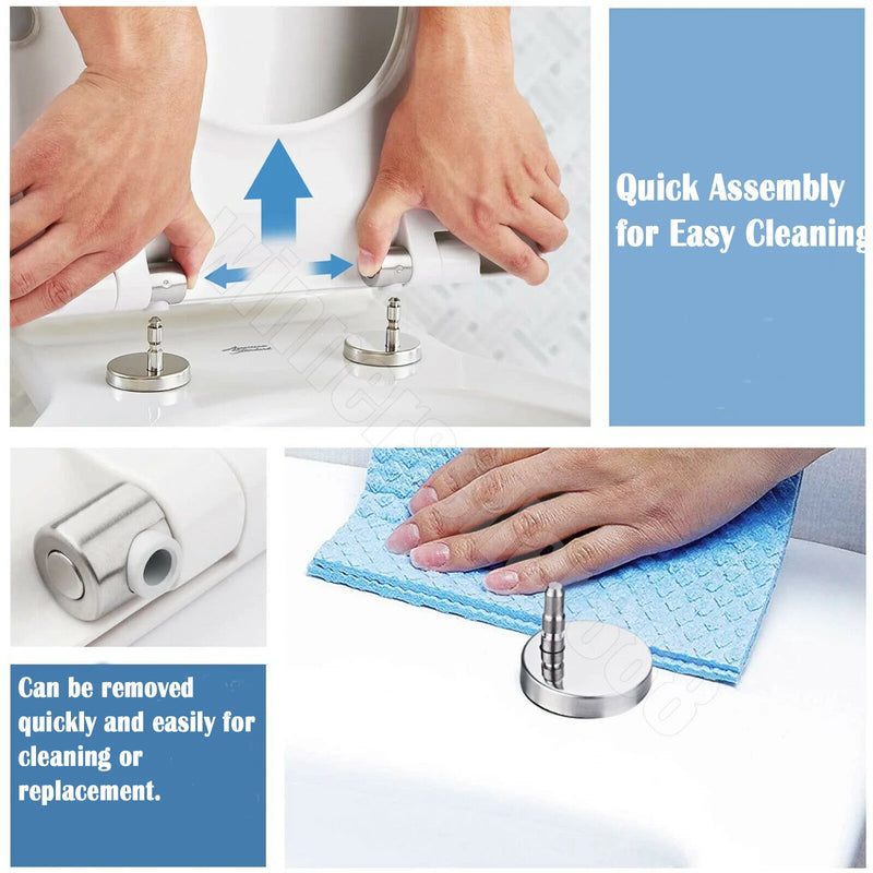 O-Shape Toilet Seat, Soft Close Toilet Seat with Quick Release, Sturdy Duroplastic Anti-Bacterial Toilet Lid W/ Stainless Hinges