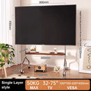 Rolling Floor Mobile TV Stand for 32-75 Inch LCD LED Flat/Curved Panel Screen TVs TV Cart Holds up to 110Lbs Max VESA 600x400mm