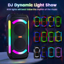 FanFun Wireless Bluetooth Speaker, Karaoke Machine with 2 Microphones, Home Karaoke Party Speaker with Led Light