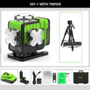 Huepar 16 Lines Laser Level With Receiver Tripod Rangefinder 4D Green Self-level Bluetooth Laser Tool Remote Control & Hard Case