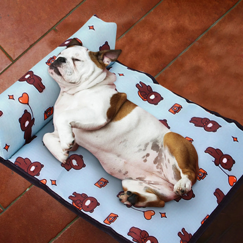 Dog Bed Mat Summer Cooling Pad Mat Pet Dog Sleeping Bed With Pillow Dogs Cats Ice Silk Blanket Cooling Pet Bed Pet Ice Mattress