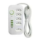 Extensão Filtro De Linha Segurança 5 Tomadas 4 Usb E Usb C Envio Imediato
