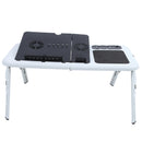 Foldable Portable Laptop Desk Adjustable Computer Desk Stand Sofa Desk Stand Desk Tray Cooling Fan