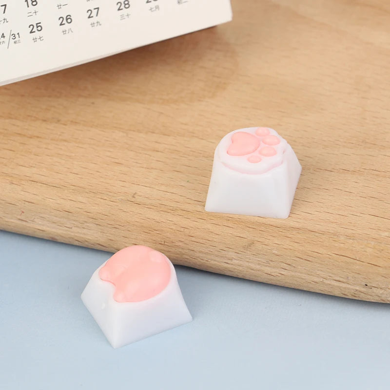 Cute Cat Paw Keycaps For Mechanical Keyboard For Cherry MX Switch DIY Custom Key Cap Soft Silicone Keycup Artisan Pink Color