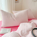 Bettbezug-Kissenbezug-Bettlaken-Set im Streifenstil Weiche Bettwäsche-Sets Hautfreundliches Bettwäsche-Set für Zuhause Bettwäscheset