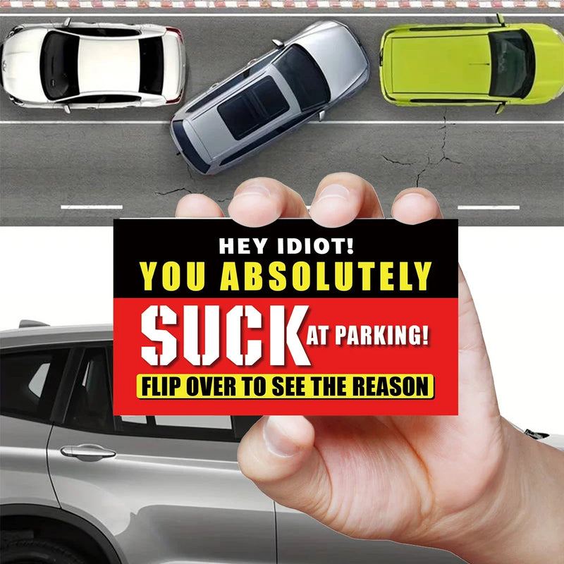 (Pack Of 50)Bad Parking Cards  You Parked Like An Idiot Business Cards 3.54"x1.97" For Funny Parking Violation Prank Notice Gag