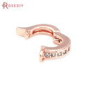 18K Gold Color Brass and Zircon Round Pendants Connector Charms Snap Clip Clasps Diy Jewelry Making Supplies Diy Accessories