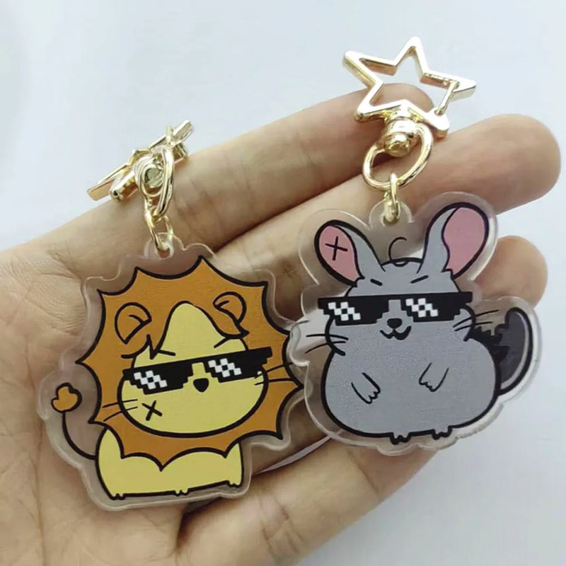 Pondphuwin Kaotungfirst GeminiFourth Acrylic Keychains Cartoon Backpack Pendant Key Chain Kawaii Key Ring Accessories