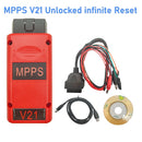 MPPS V21 Unlocked Infinite Reset High Quality Version Full Chip with Breakout Tricore Cable OBD2 ECU Chip Tuning Scanner Tool