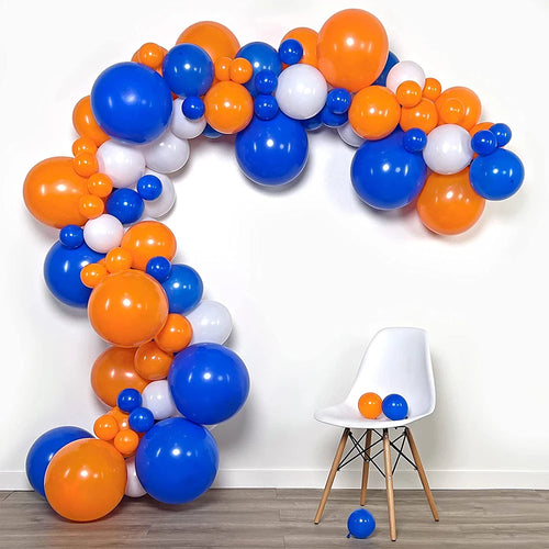 Game Time Party Balloons Garland Kit Orange Royal Blue Ballon Arch Decorations Outer Space Theme Baby Shower Birthday Air Globos