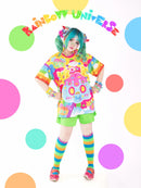 Newest Summer Neon Candy Planet Style Harajuku Color Block T-Shirt Y2K Style 26 New Trendy Short-Sleeve for Adults and Children