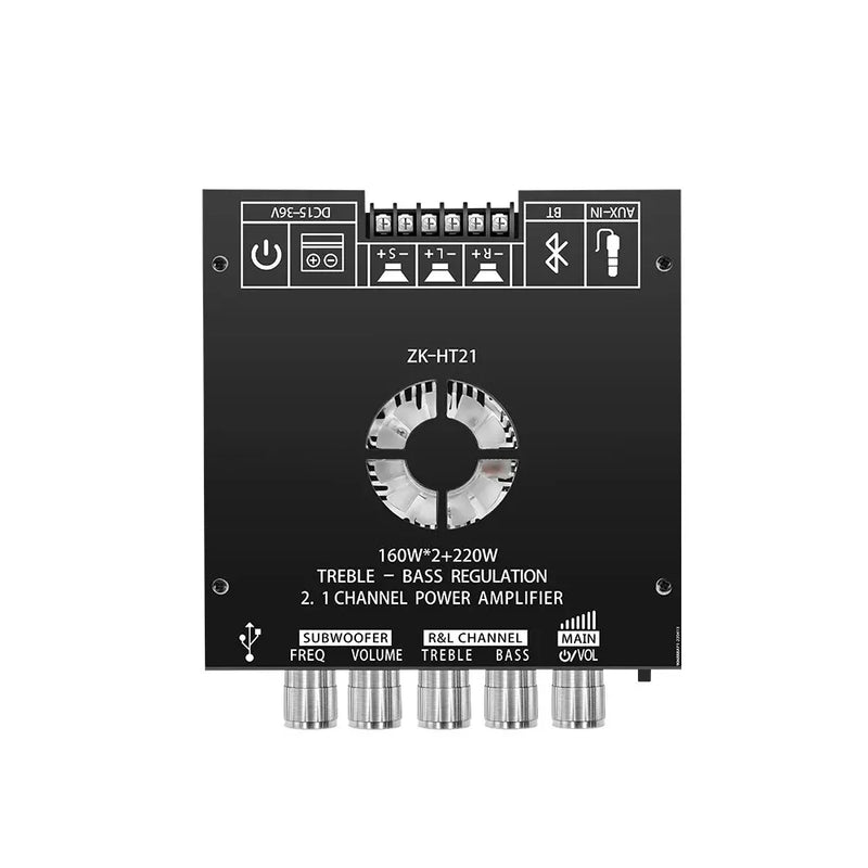 ZK-HT21 2.1 Channel TDA7498E 160WX2+220W Bluetooth Digital Power Amplifier Module High And Low Tone Subwoofer