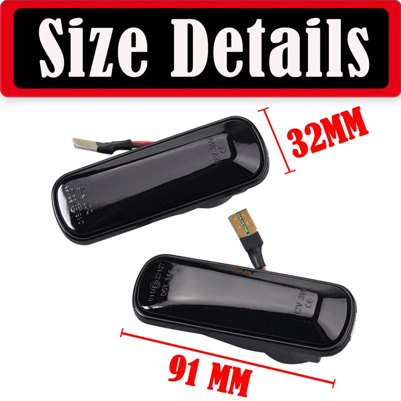 2Pcs Dynamic LED Side Marker Lights Turn Signal Indicator Car Accessories For Honda Civic EK 2/3/4dr Ballade CRV Prelude 95-99