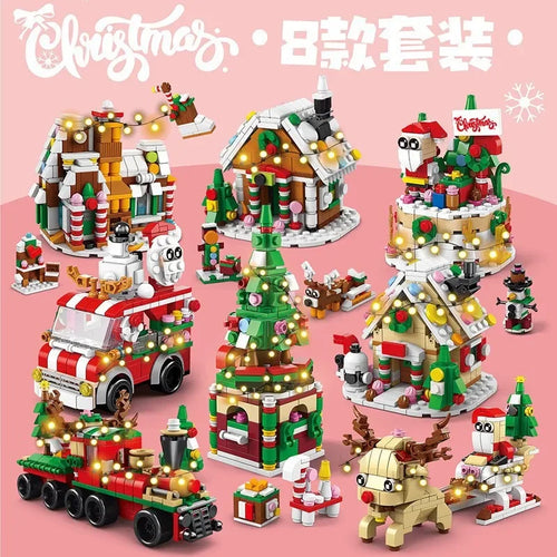 Weihnachtsdorf-Bausatz Baumhaus Mini-Bausteine ​​Bausteine Spielzeug für Kinder Mädchen 7 bis 10 Jahre Erwachsene Baustein Jungen Geschenk